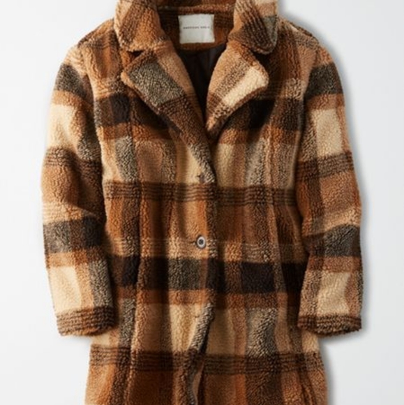AE PLAID SHERPA COAT - Picture 3 of 3